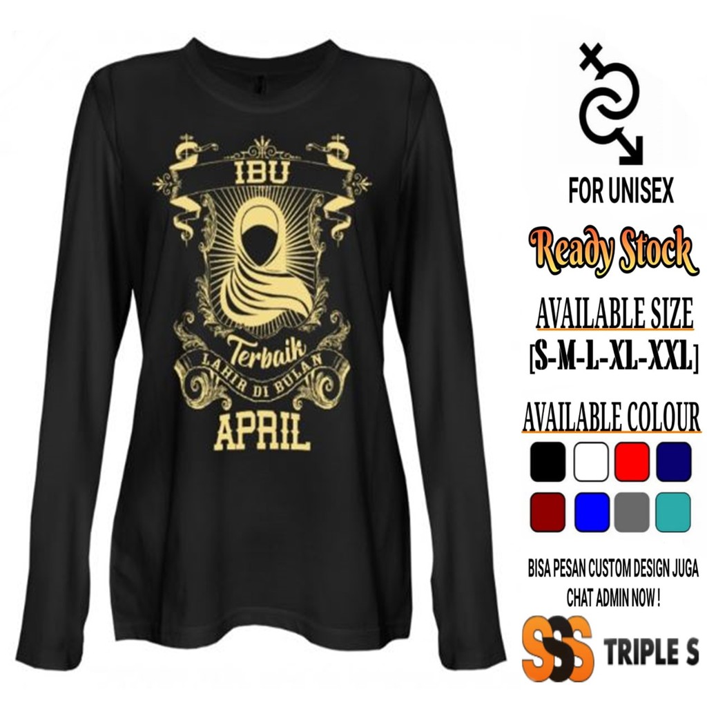 KAOS WANITA BERHIJAB IBU TERBAIK APRIL SABLON GOLD - EKSKLUSIF