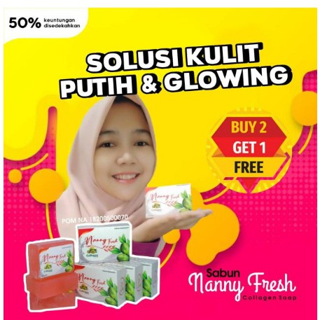 Sabun NANNY FRESH BPOM ( beli 2 Gratis 1 ) Pemutih Wajah dan Penghilang Flek Hitam dan Jerawat Ampuh