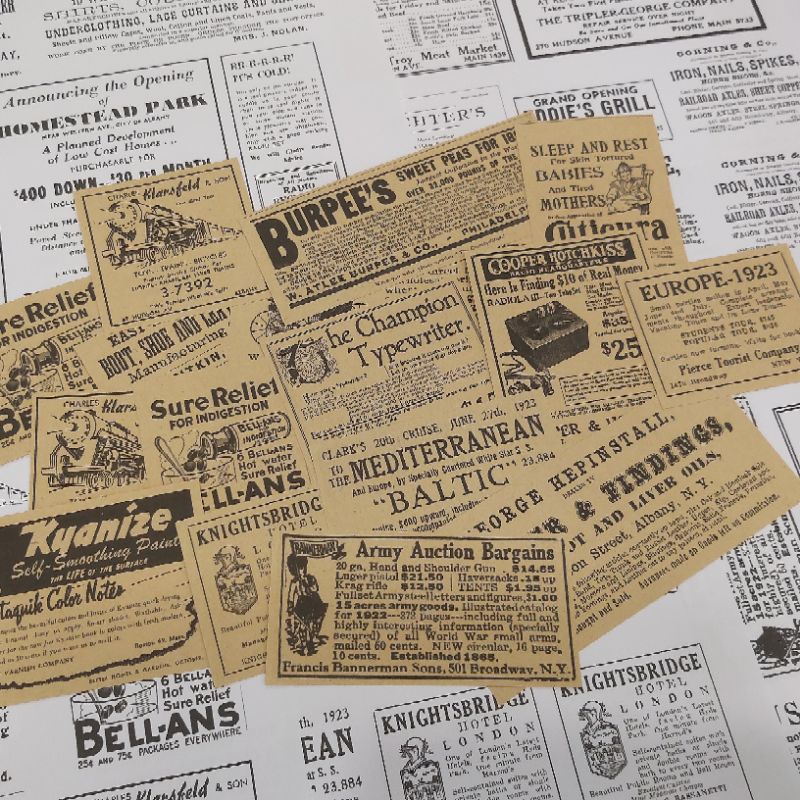 

20 pcs B&W Vintage Ephemera Untuk Journaling Jurnal Scrapbook