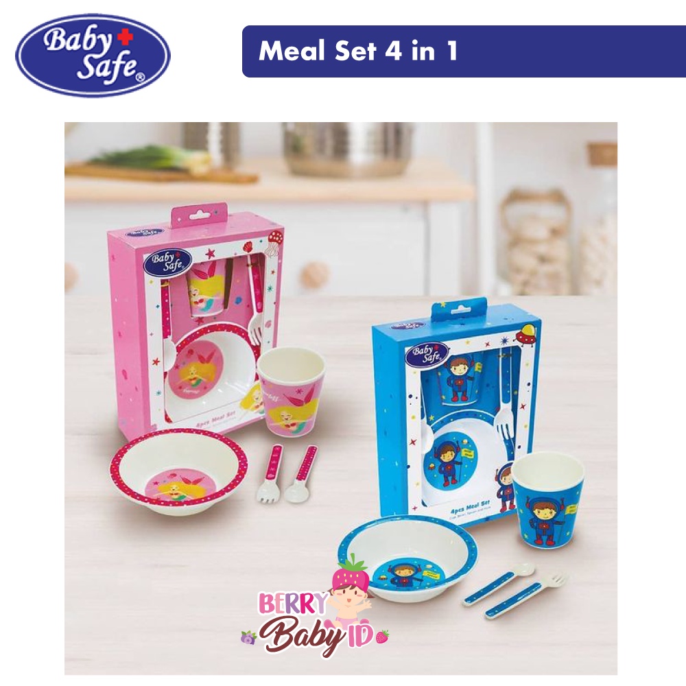 Baby Safe Meal Set 4-in-1 Paket Kado Perlengkapan Makan Bayi 6m+ Berry Mart