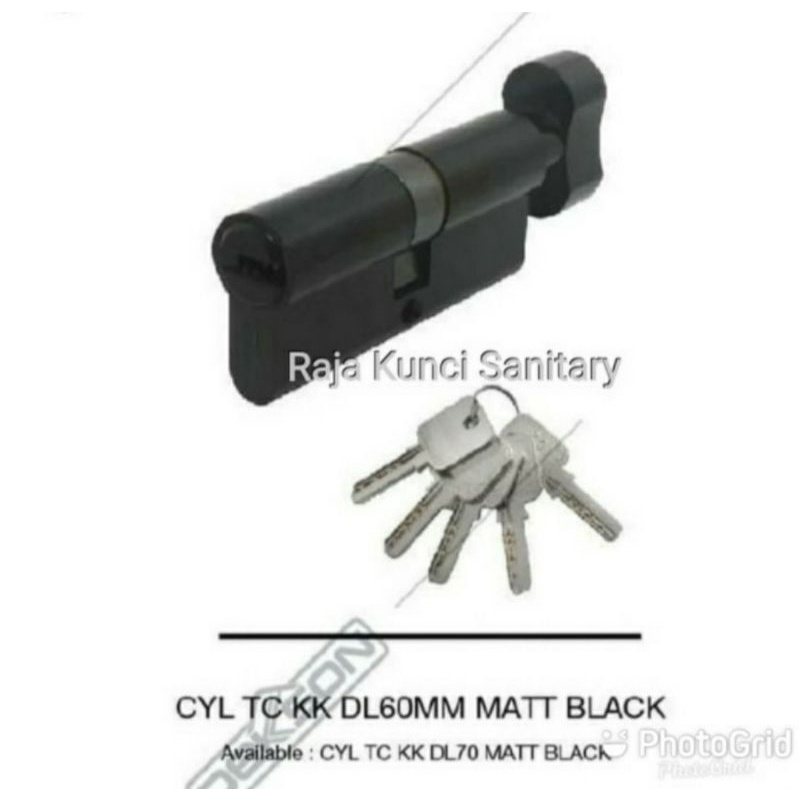 Cylinder Engkol Kunci Dekson CYL TC KK DL 70mmMatt Black/Hitam/Cylinder Knop Kunci Komputer Black