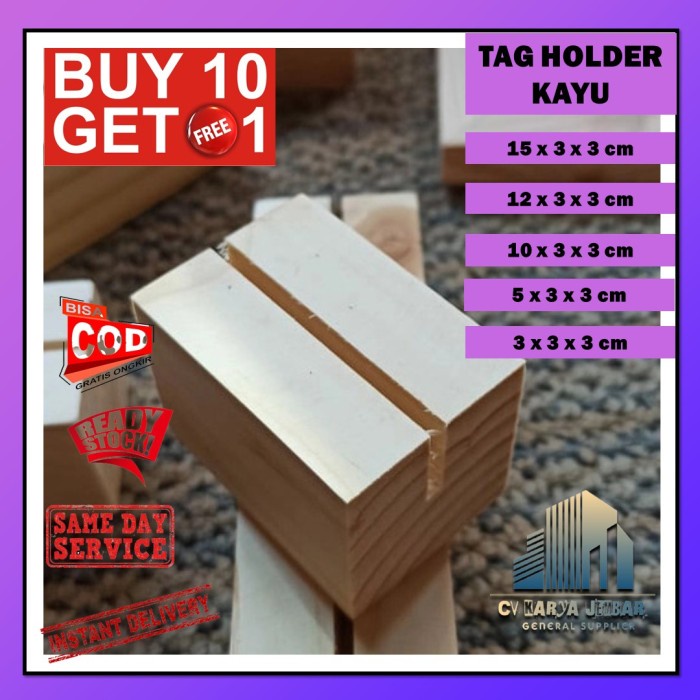 

Wood Price Tag Holder Dudukan Stand Kayu Akrilik Acrylic Kalender 10cm