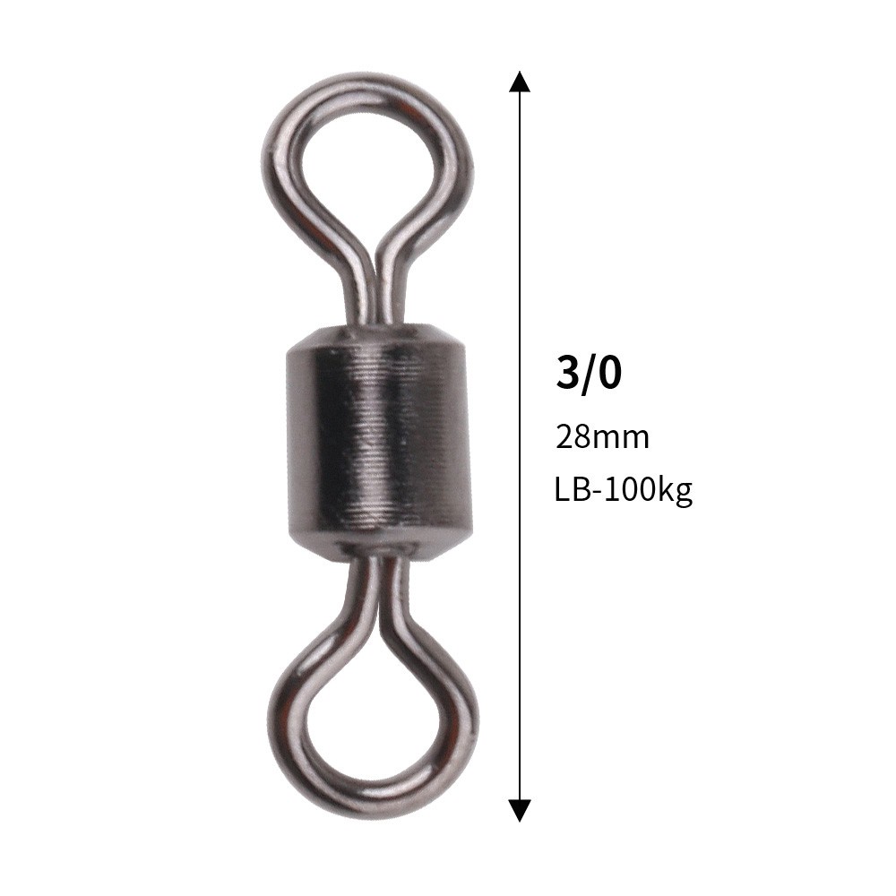 HENGJIA 50Pcs/Bag Pancing Rolling Swivel Fast-lock Snap Ball Bearing Fishing Connector Swivel Clasp Fishing Gear