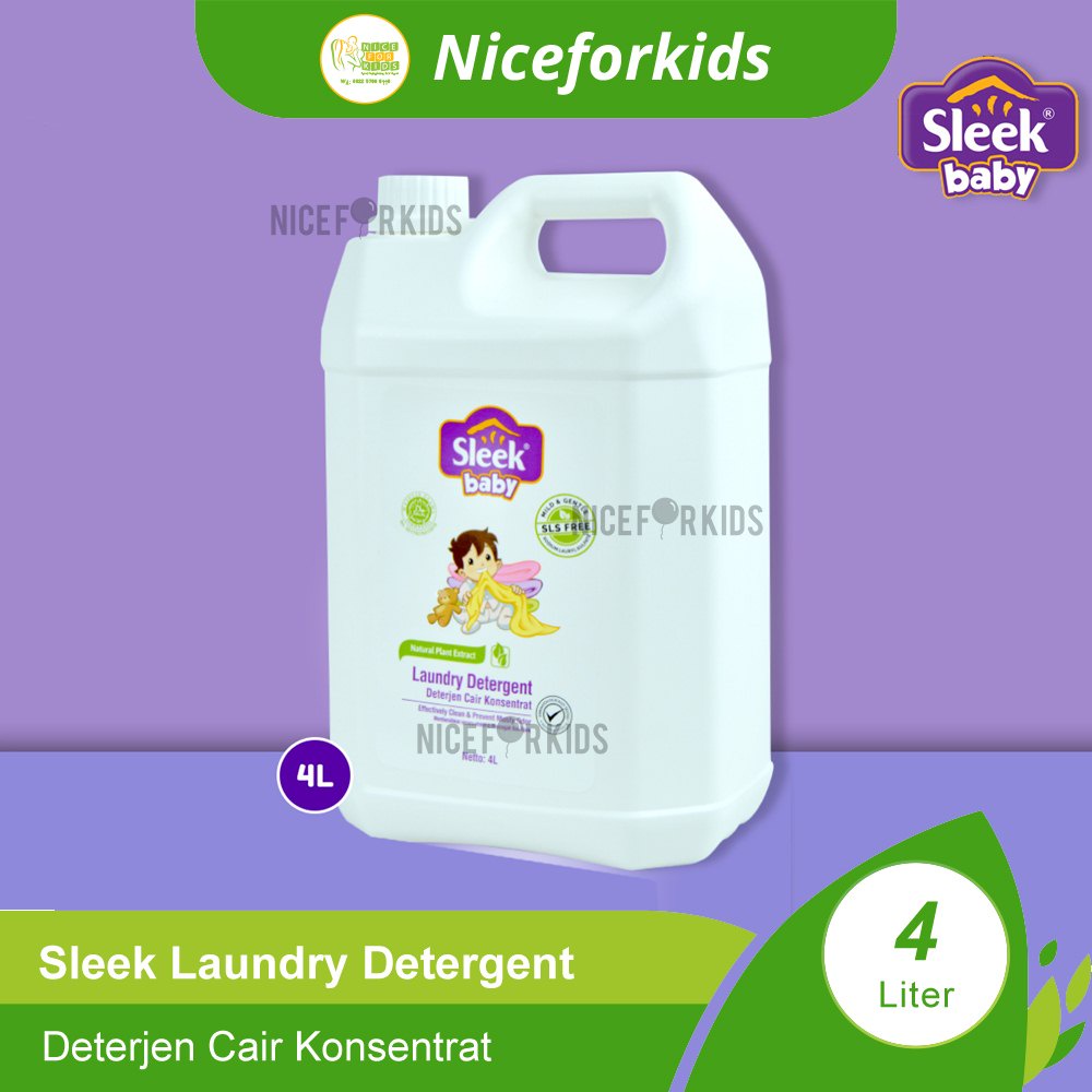 Sleek Baby Laundry Detergent 4 Liter / Detergen Pakaian Bayi