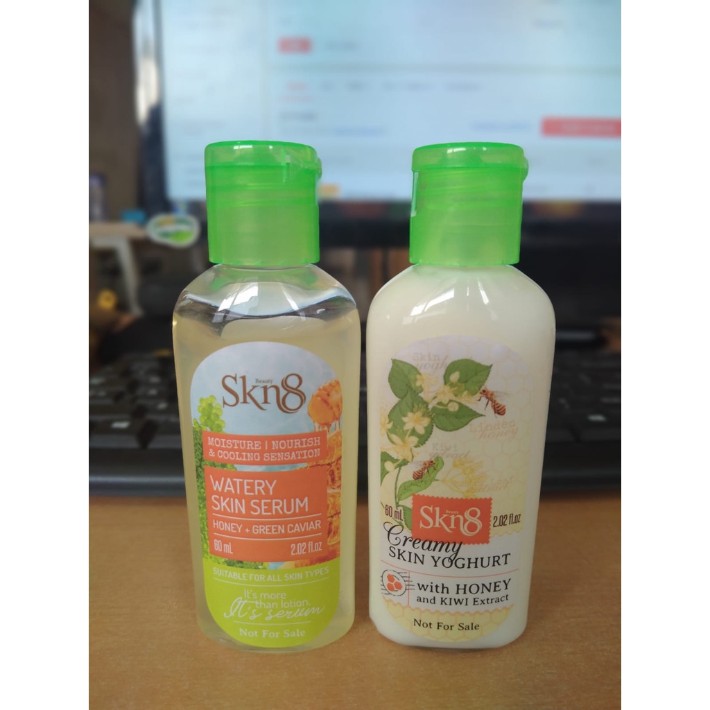 SKN8 Beauty 5 pcs + BONUS (Serum, Night Cream , Day Cream Facial Wash, Toner )+Watery Skin serum dan Creamy Skin Yogurt  / Paket Lengkap Kecantikan-8