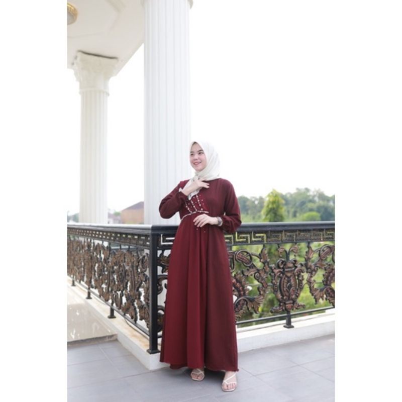 wanda maxi maroon by artemis fashion (ready)