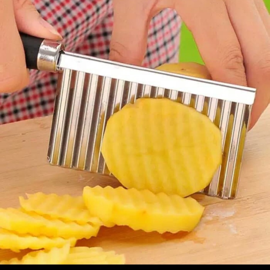 Pisau kentang ulir spiral potato slicer tornado gelombang dapur knife