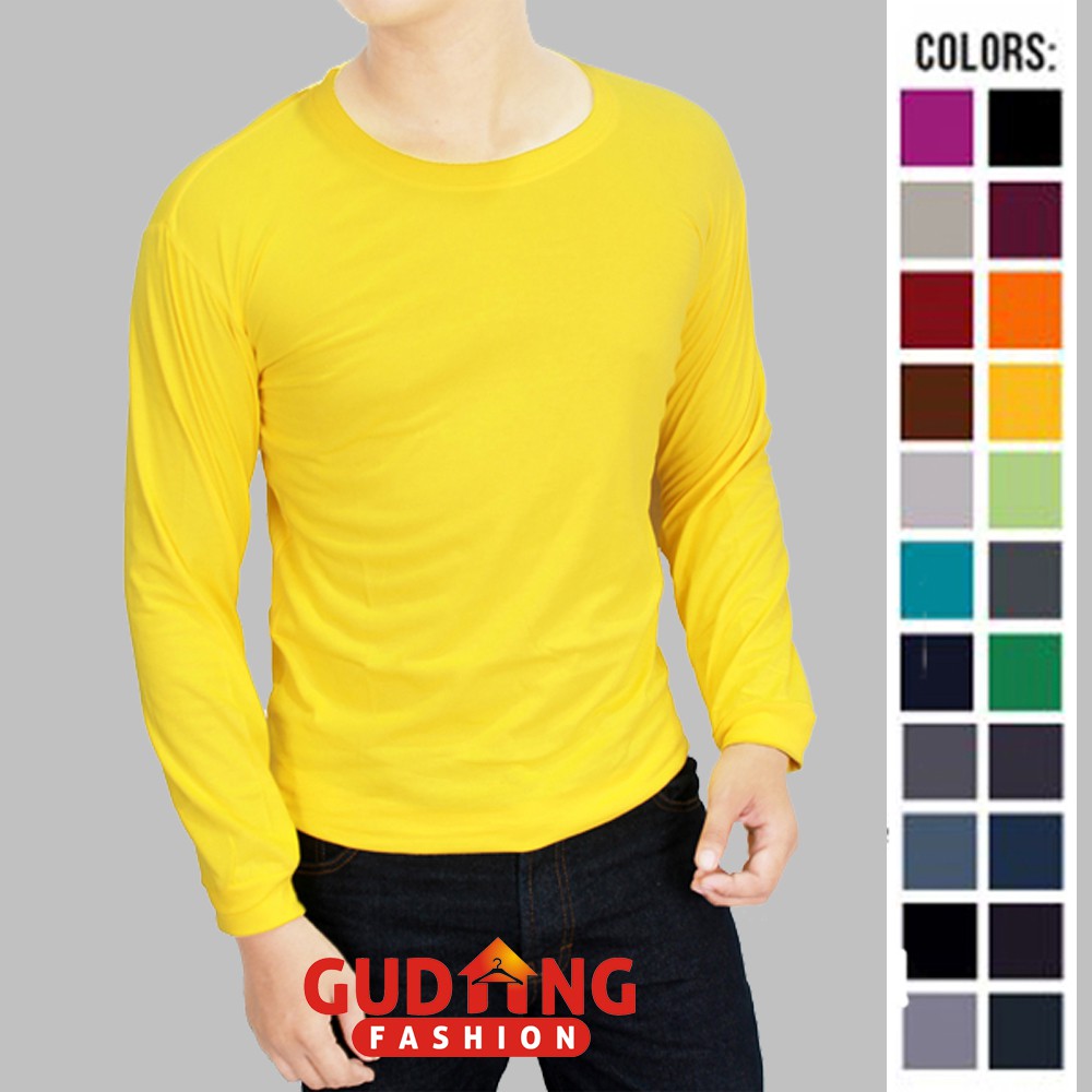 Kaos Polos Panjang Bahan Katun - Banyak Pilihan Warna POL (COMB)