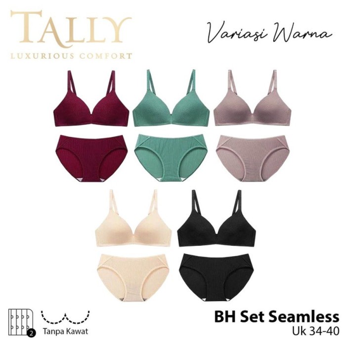 Bra Set Bra Seamless Tanpa Kawat Busa Tipis Exclusive TALLY 3067