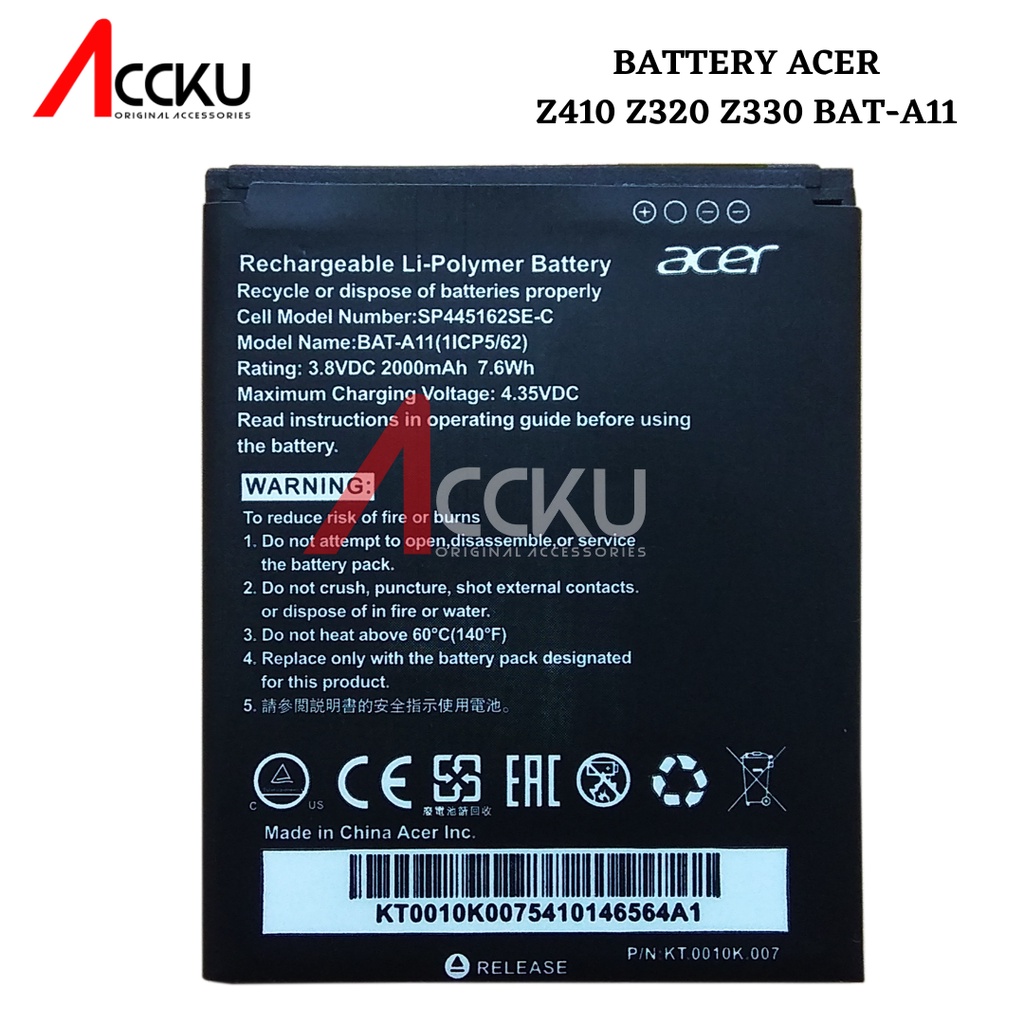 BATTERY ACER Z410 Z320 BATERAI ACER BAT-A11 Z330 HIGH QUALITY