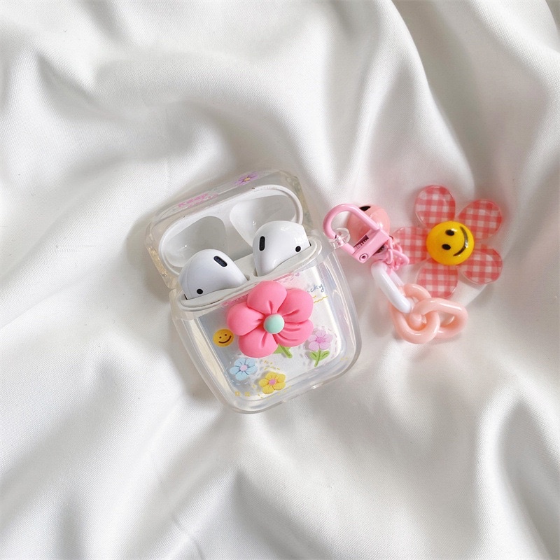 Little Pink Flower Softcase for Airpods 1 2 Pro 3 Case Casing Airpods Lucu