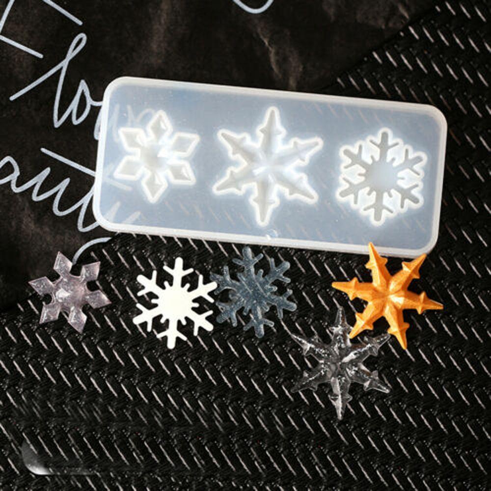 Suyo Cetakan Resin Bentuk Snowflake Transparan Untuk Membuat Perhiasan / Gantungan Kunci