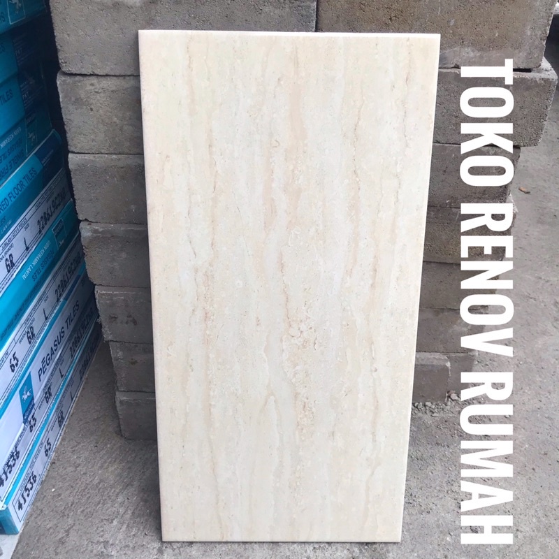 Jual keramik dinding kamar mandi cream motif (glossy)/ keramik dinding