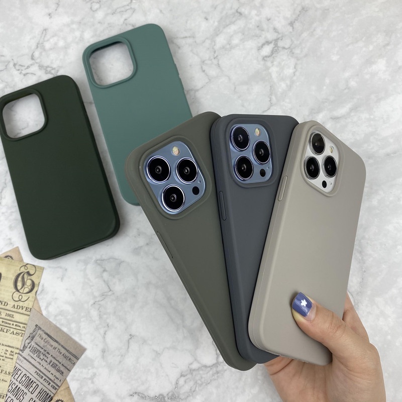 Soft Case Bahan Silikon Cair Dengan Logo Untuk iPhone 13 12 11 Pro X XS MAX XR 7 8 Plus