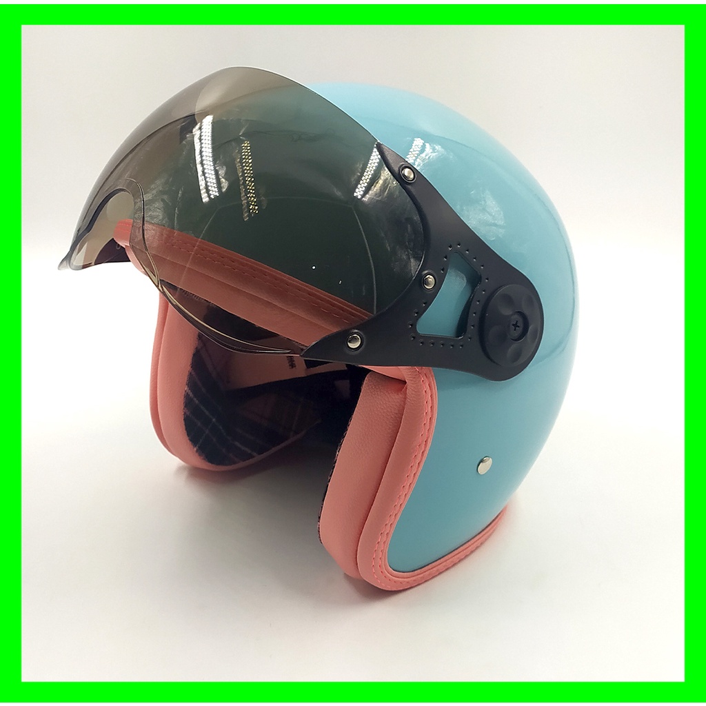 Helm Retro Wanita SADA ROSA NEW FLANEL TOSCA GREEN PASTEL