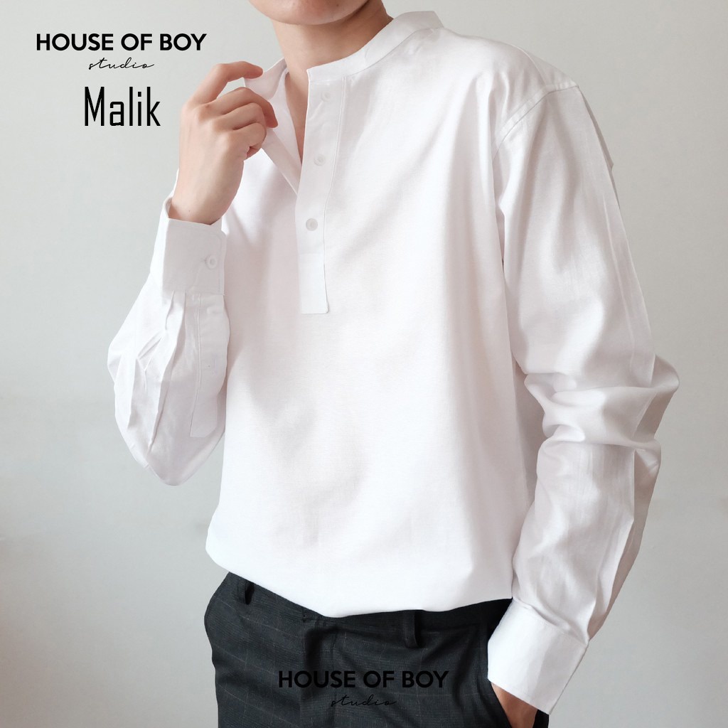 Ams Pro Baju koko pria kemeja koko Kemeja Polos hem pria Fashion pria koko malik