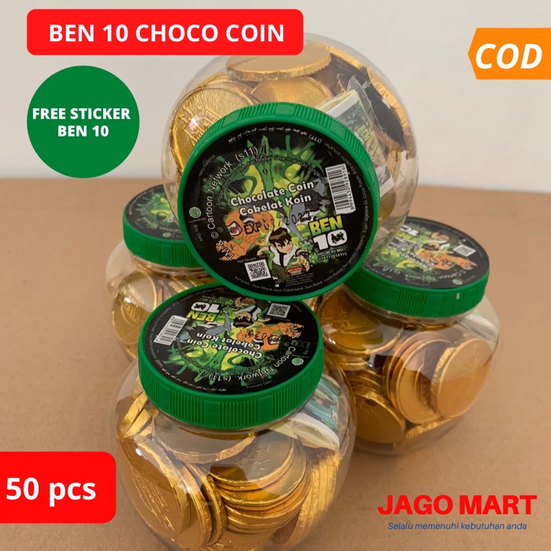 Chocolate Coin Ben 10 Coklat Koin Ben 10 Toples (Isi 50)