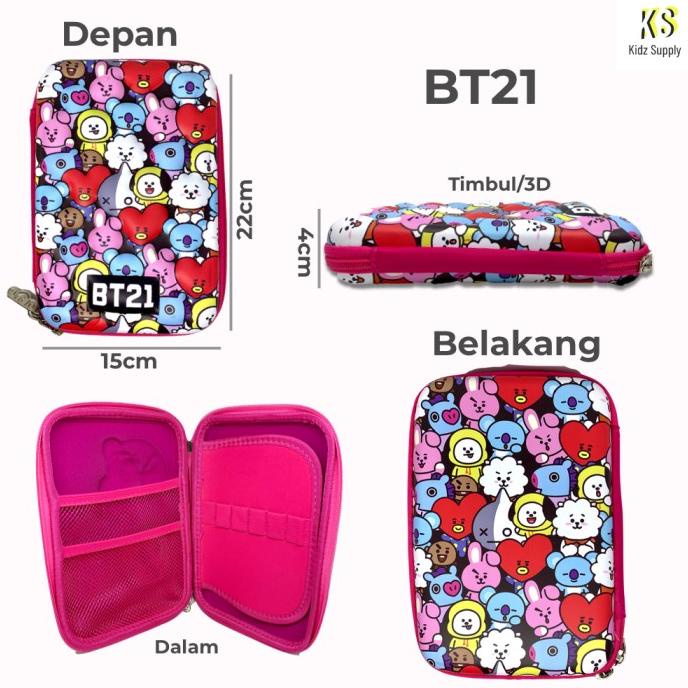 

Kotak Tempat pensil BT21 anak perempuan hardcase 3D Frozen Unicorn