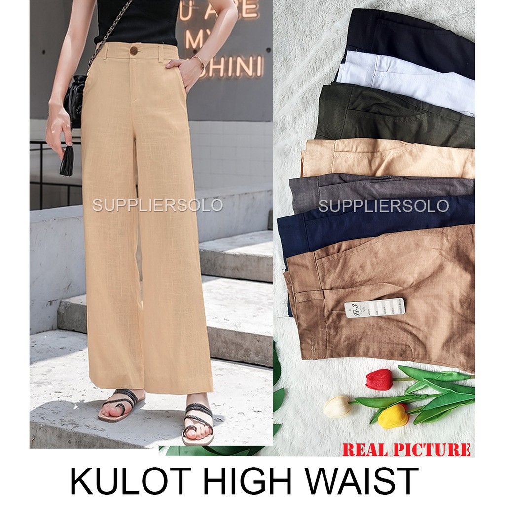 CELANA KULOT HIGH WAIST KANCING