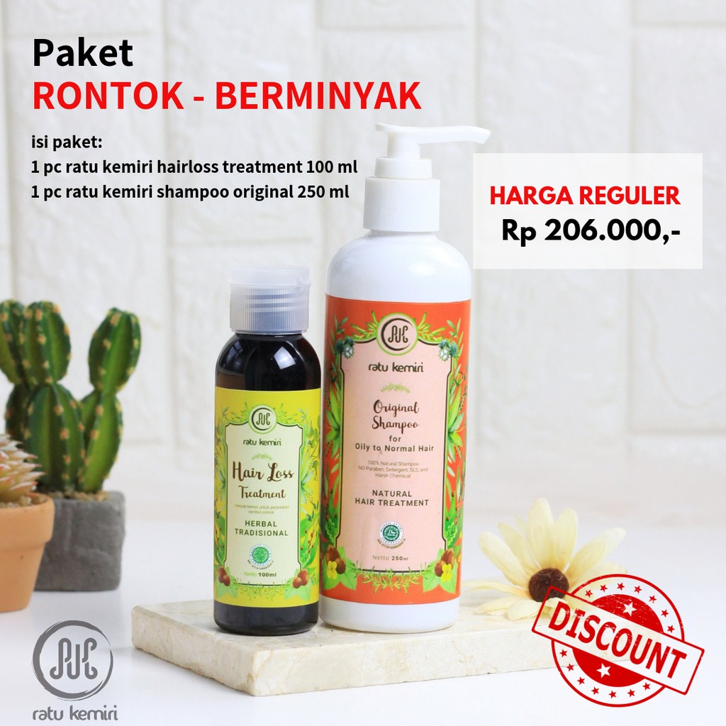 Paket Minyak Kemiri Asli Penyubur Rambut Rontok Dan Shampo Rambut Normal Berminyak Ratu Kemiri Shopee Indonesia