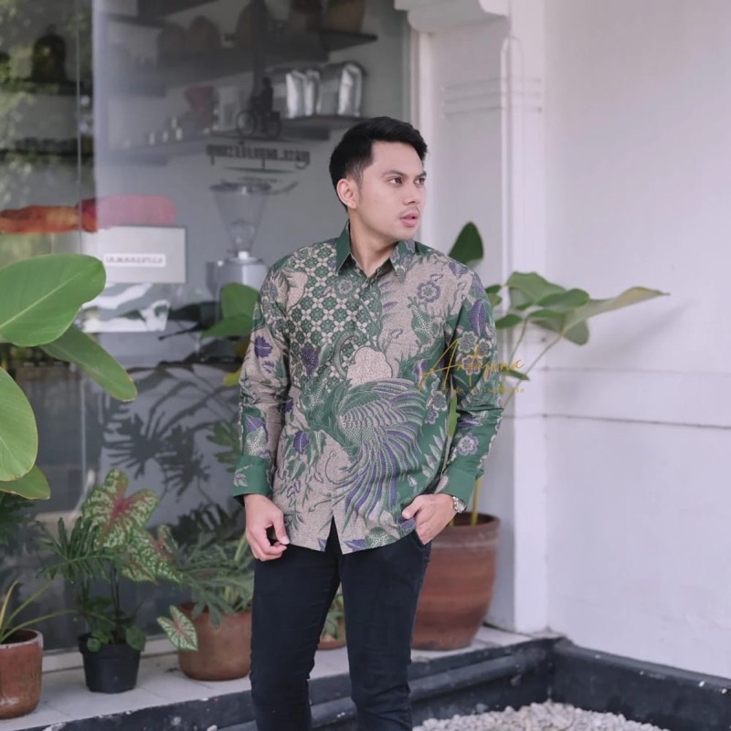 PEKSI HIJAU BATIK PRIA PREMIUM KEMEJA BATIK PRIA LENGAN PANJANG FULL FURING