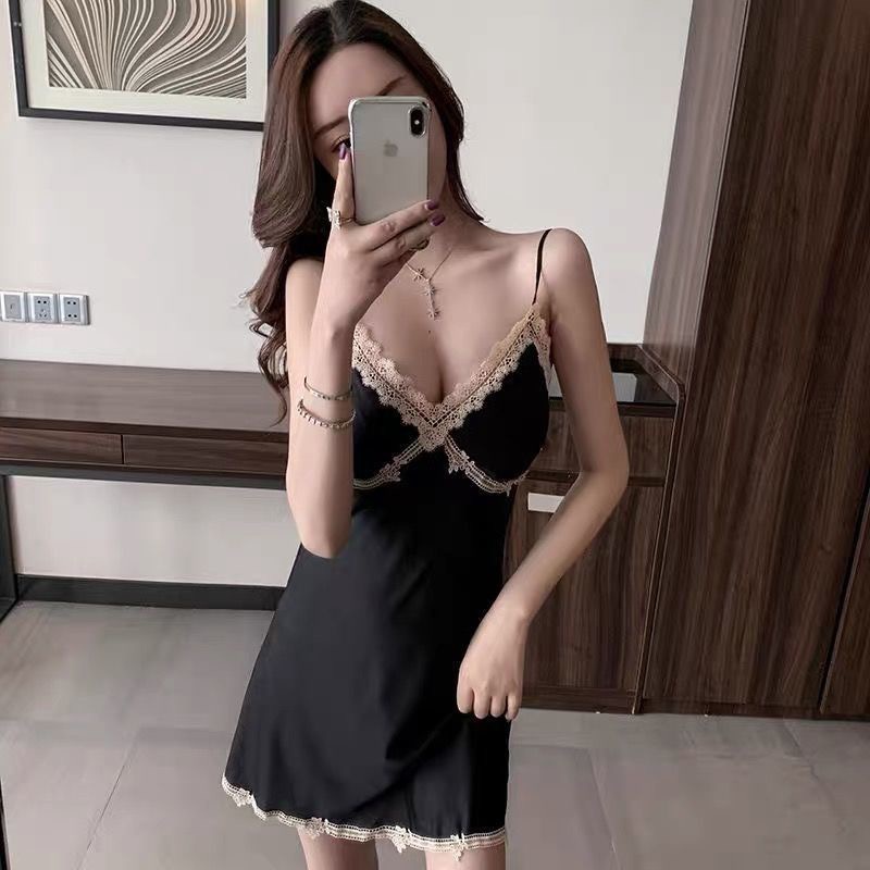 Dress Seksi Dress Tidur Murah Wanita Gaun Lucu Cute Sweet Hitam Back Mini Sexy Dress Wanita 321