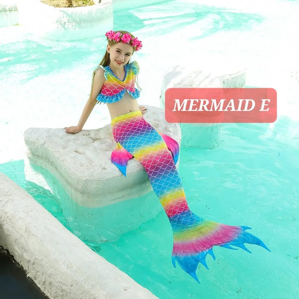 BAJU RENANG MERMAID SWIMMING SUIT BAJU DUYUNG KOSTUM ARIEL IMPORT PAKAIAN RENANG ANAK PRINCESS