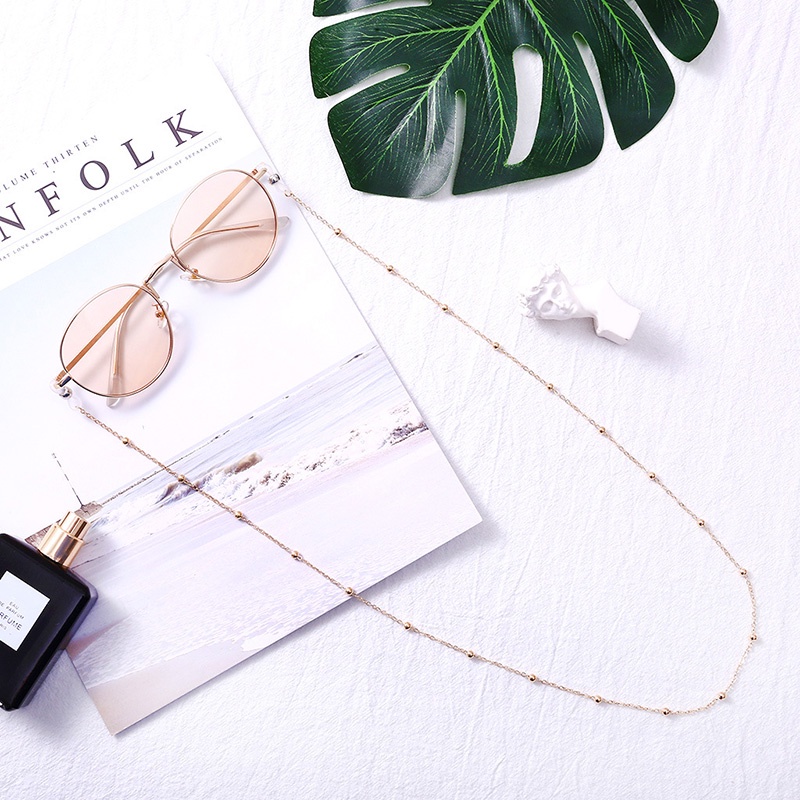 # Kaos T-Shirt Wanita Lengan Pendek Motif Print #Rantai Kacamata Baca Warna Emas Untuk Wanita