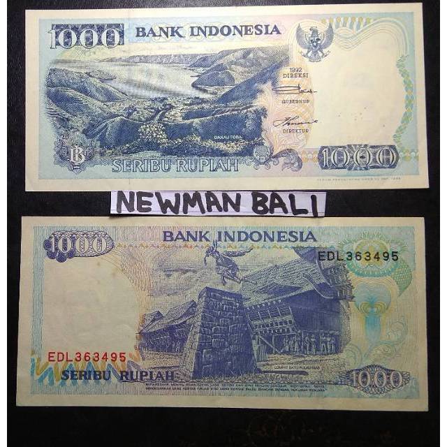 #3 Uang Kertas Kuno Indonesia Asli 1000 rupiah seri Lompat Batu seperti baru