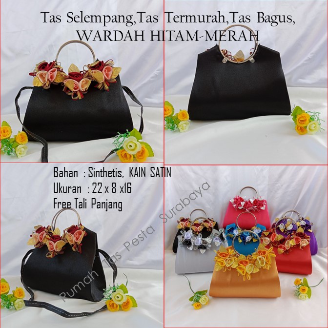 Tas Souvenir,Tas Home Made ,Tas Pesta,WARDAH HITAM-MERAH