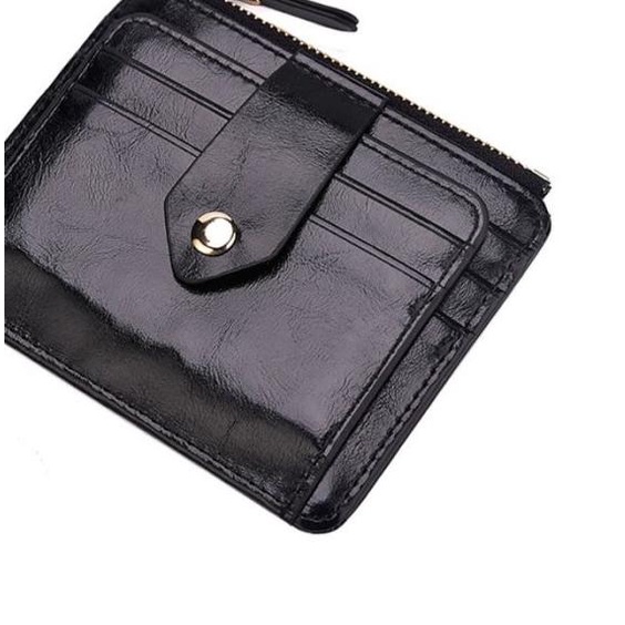 

❀ Dompet Kartu / Wallet Card Kulit Dengan Resleting Import JDL001 - BLACK ▼