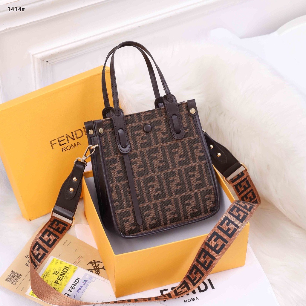 TAS FENDI KANVAS HANDBAG SHOULDERBAG #1414 PREMIUM MURAH