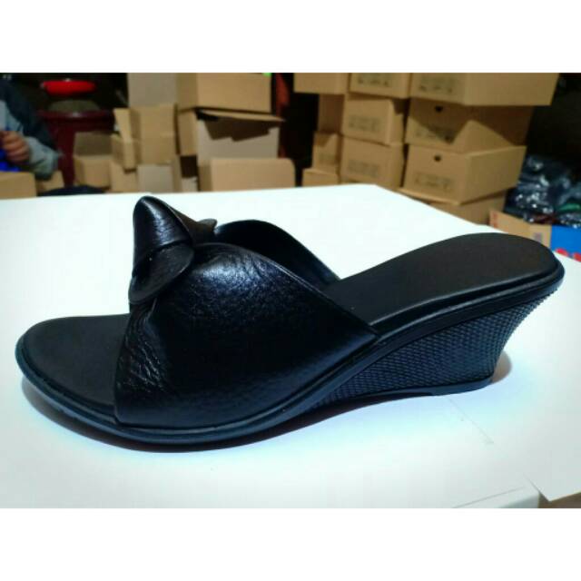 BEST SELLER SANDAL KULIT HAK FLAT WANITA ANTI LICIN PAPIRUT CASUAL ASLI GARUT SUKAREGANG