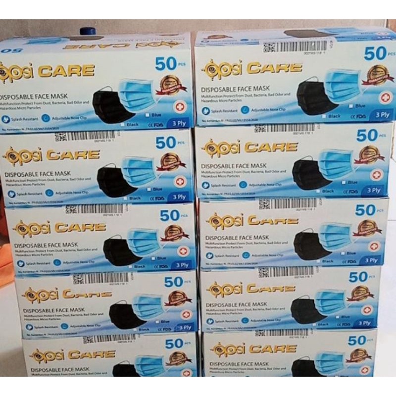 masker earloop 3ply 50pcs/opsi care masker/diposable face mask