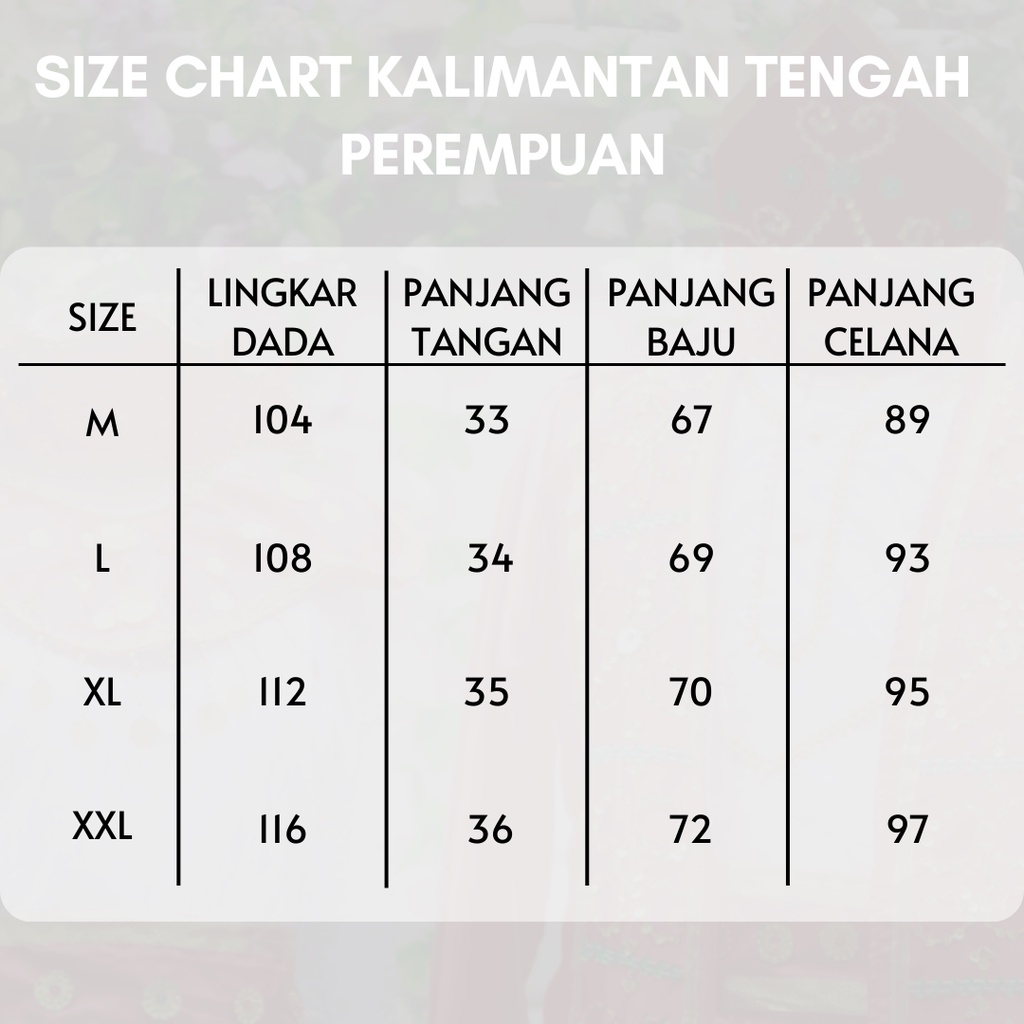 Baju adat dewasa Kalimantan Tengah satuan (Laki/Cewek)