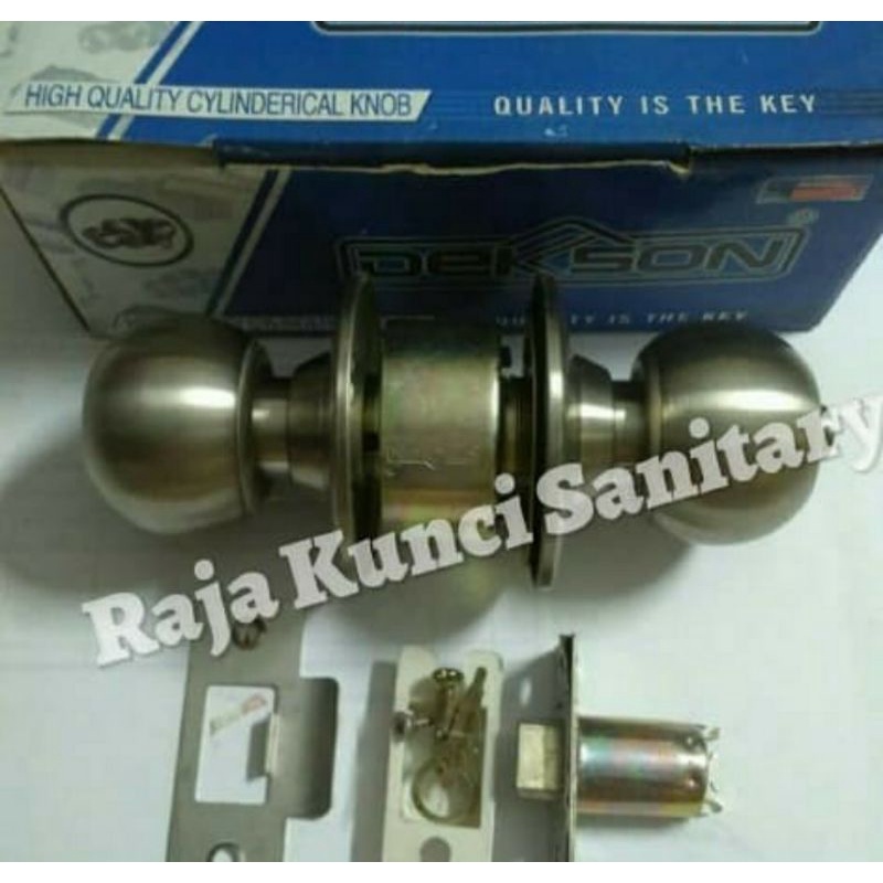 Kunci Bulat Kamar Mandi Dekson KCBL 8587 BK/Kunci Pintu WC/Pintu PVC