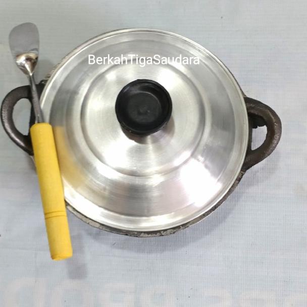Kuali serabi wajan serabi,kue cucur besi tebal +tutup+1cukilan