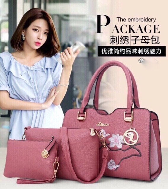 (COD)Hand Bags Kahiyang 3in1 Tas Wanita Fashion Korea