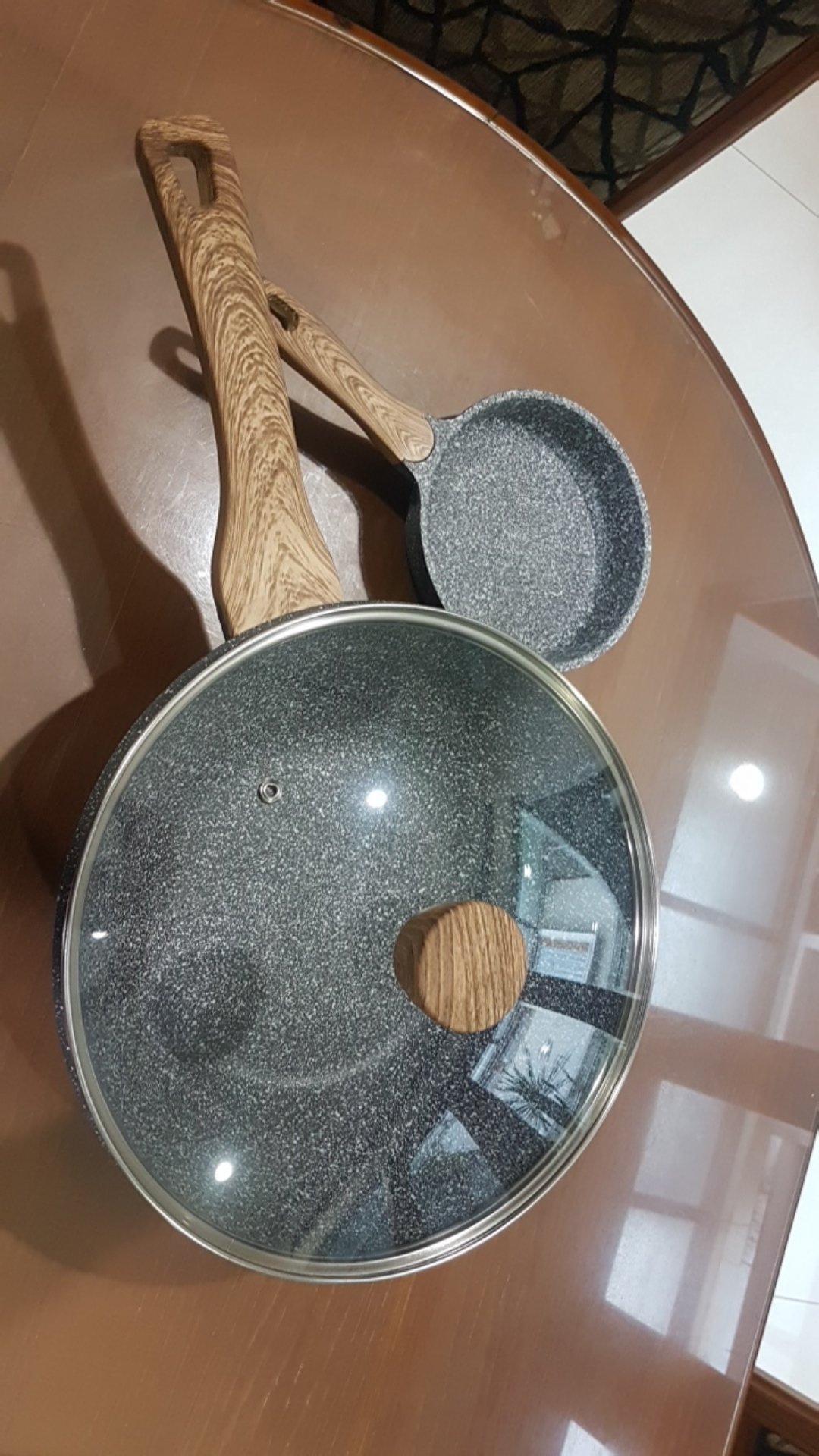 Debellin Mini Fry Pan 14 Cm - Grey Granite Cookware Series Atau Penggorengan Anti Lengket Premium