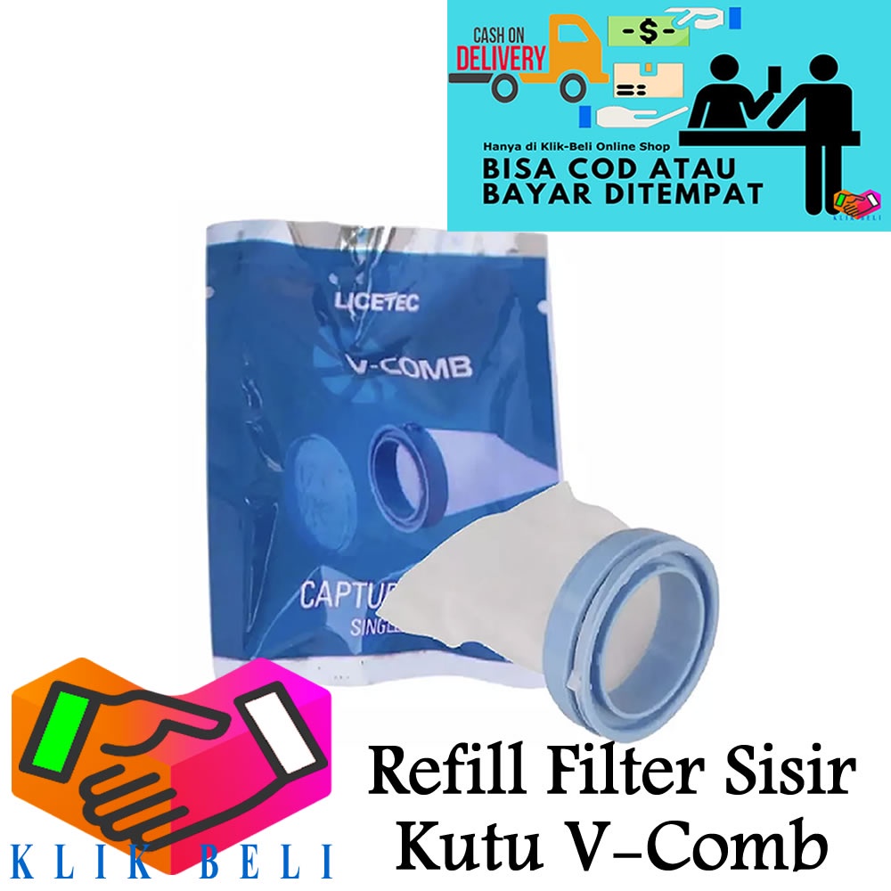 Refill Filter Sisir Kutu V-Comb Vakum Penyedot Kutu Rambut Vcomb