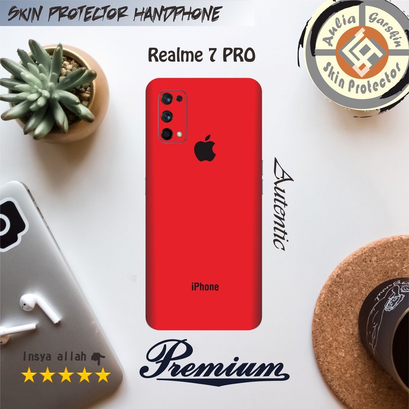 Garskin HP Realme 7 PRO Motif red  - Free Custom