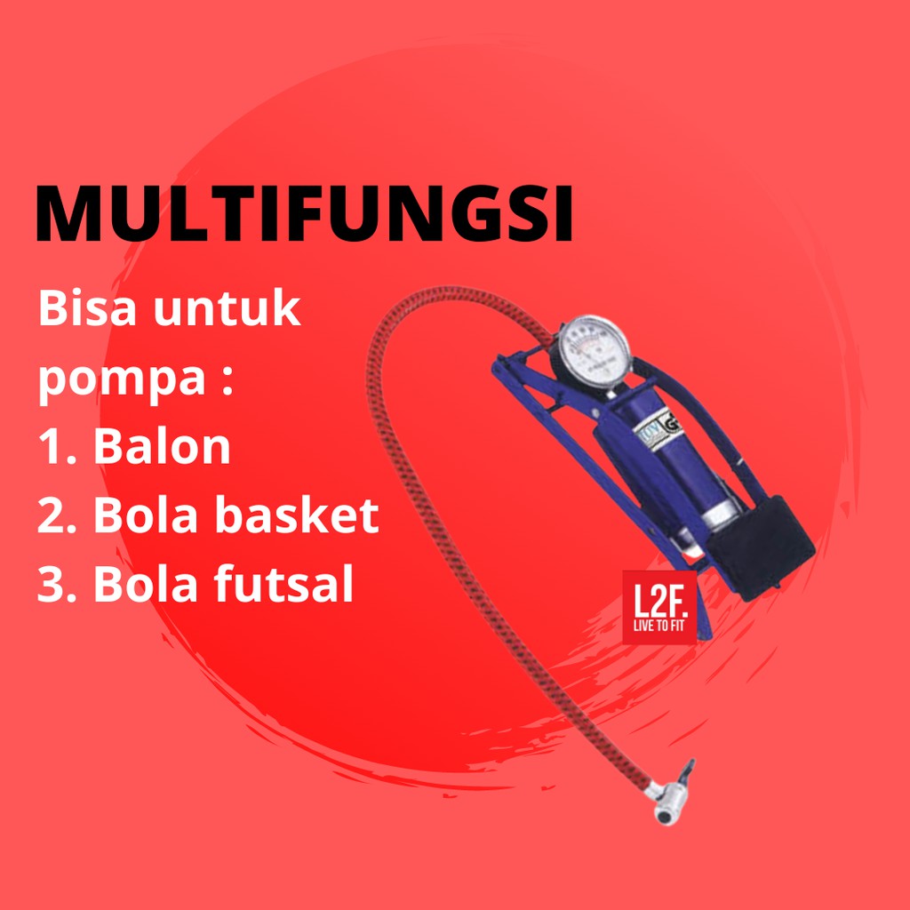 Pompa Kompa Injak Angin Ban Sepeda Motor Mobil Bola Portable Kaki Manual Murah [GRATIS ONGKIR]