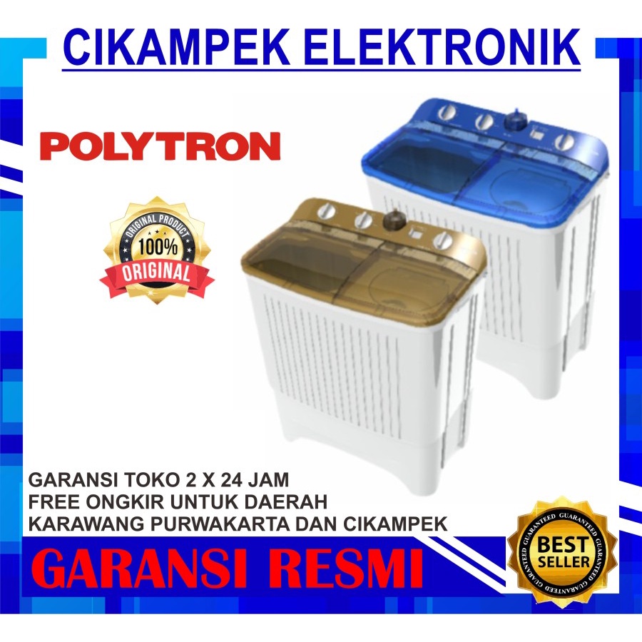 MESIN CUCI POLYTRON PWM 9072 9KG 2 TABUNG PWM9072 9 KG