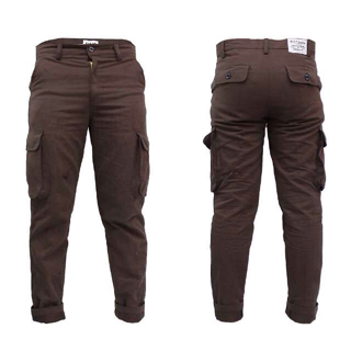 CELANA KEREN CARGO PANJANG COKLAT TUA CANVAS PREMIUM