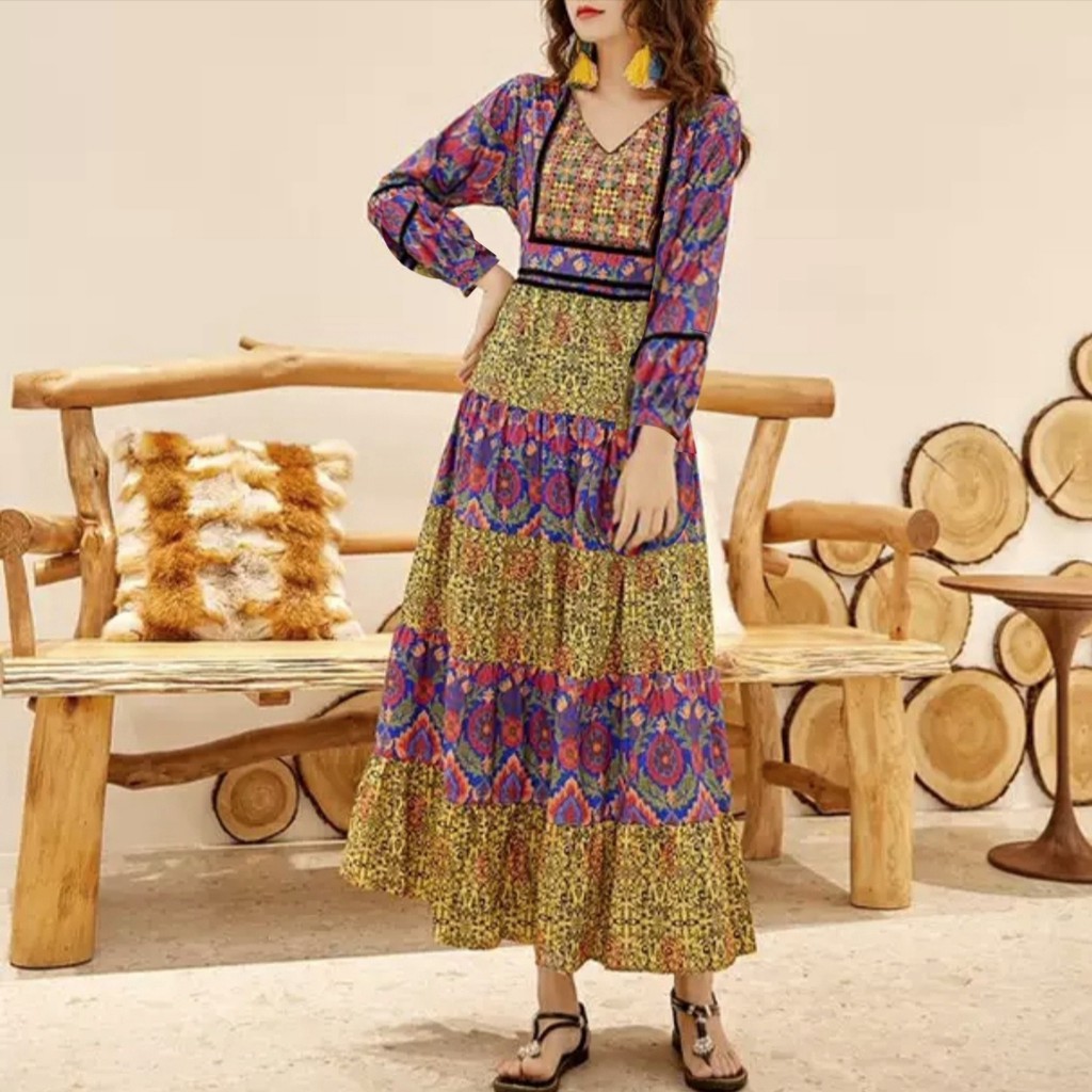 15660 DRESS KAZAKH MAXI GAMIS PREMIUM IMPORTIR FASHION TERMURAH Wanita Impor GROSIR MURAH IMPORT