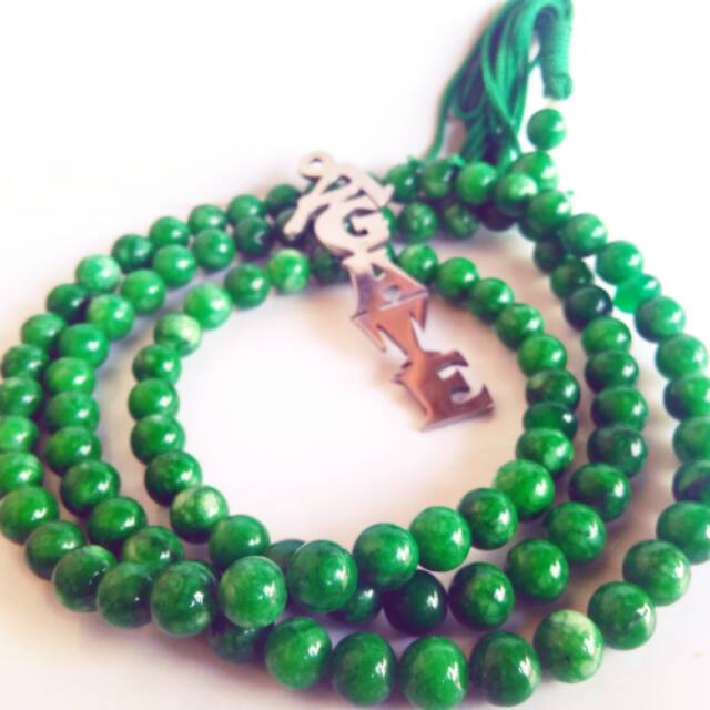 KALUNG TASBIH GIOK HIJAU ( BATU GIOK GREEN TEA TASBIH )