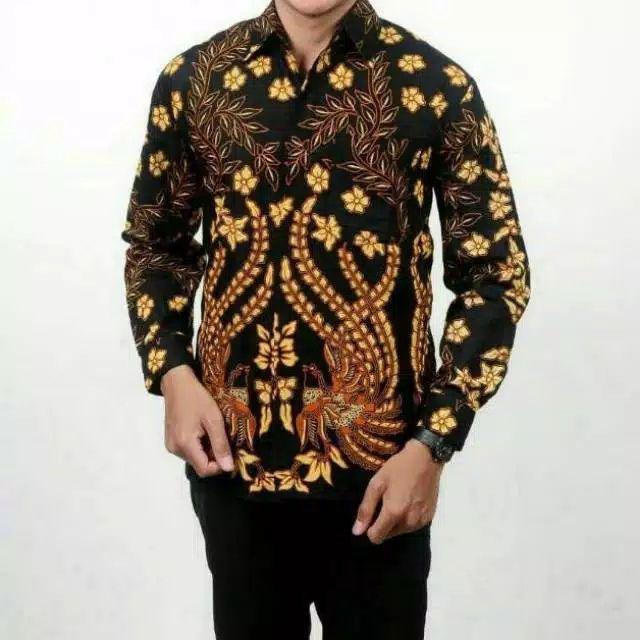 Kemeja Batik Kerja Big Size Jumbo Size Fit Xxl Ld 115 Warna Hitam Putih Casual Formal Kondangan.