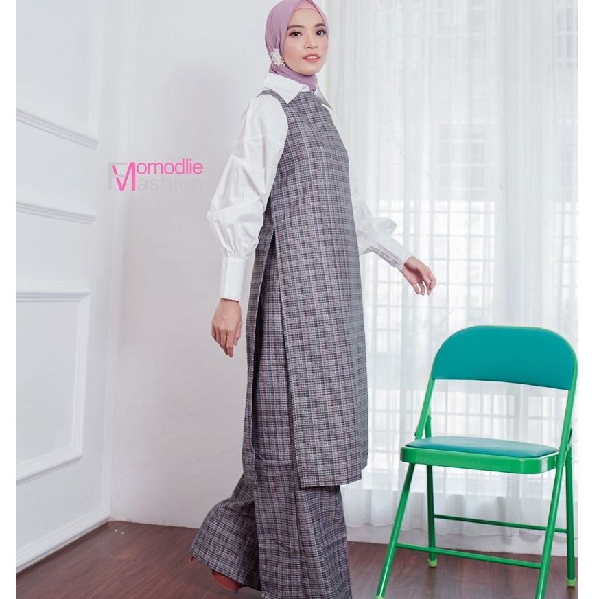 ONE SET TWEED OUTER + CELANA PALAZZ0,SETELAN WANITA,BAJU KANTOR WANITA PANJANG, SETELAN BAJU KANTOR,
