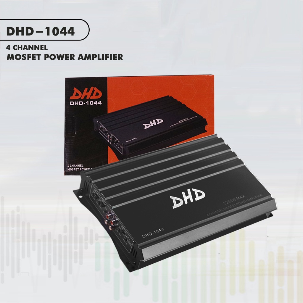 DHD 1044 Power Amplifier Mobil 4 Channel Black And Silver