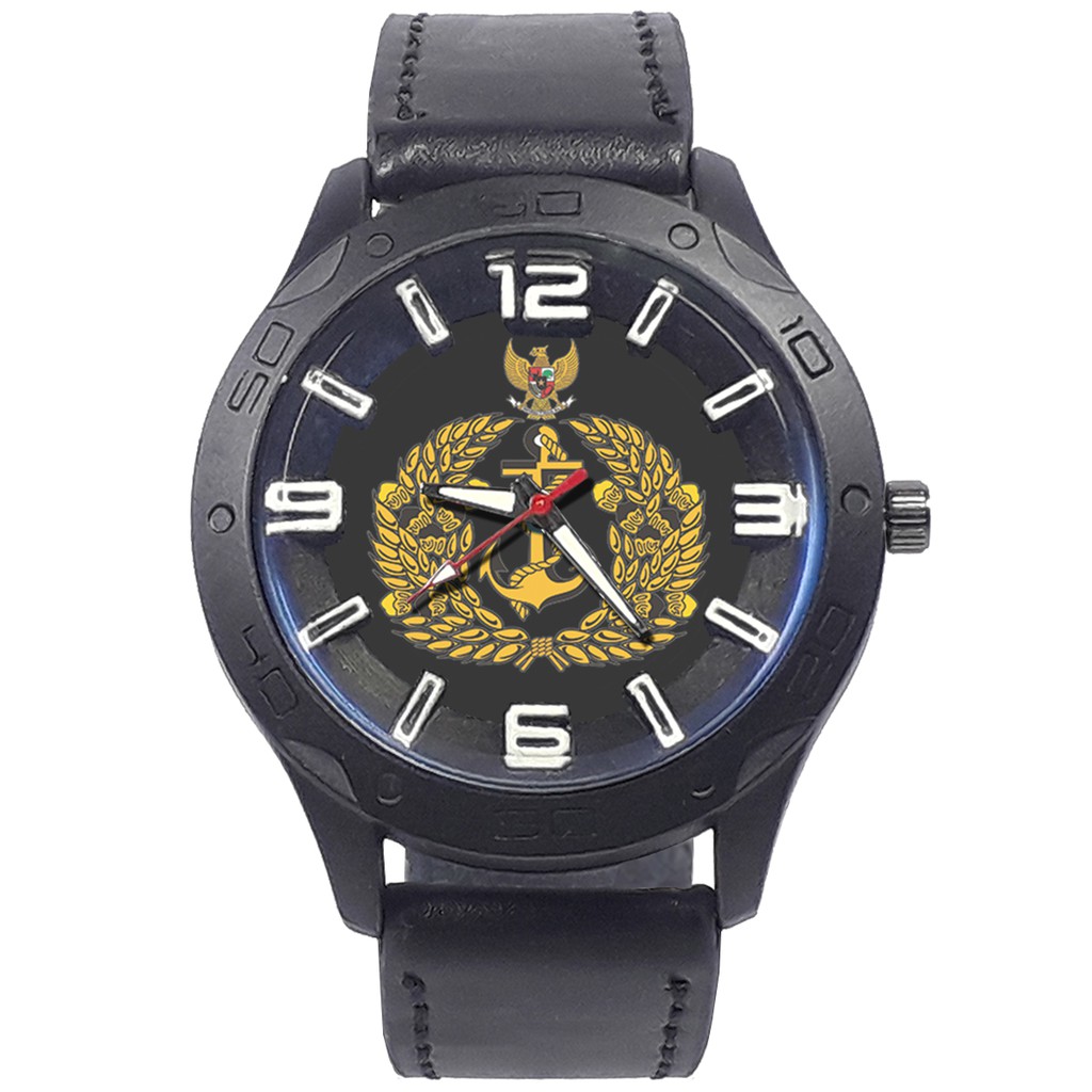 Jam Tangan TNI-AL Kalep Hitam (Exclusive)